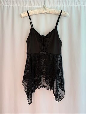 Black Lace Handkerchief Hem Camisole